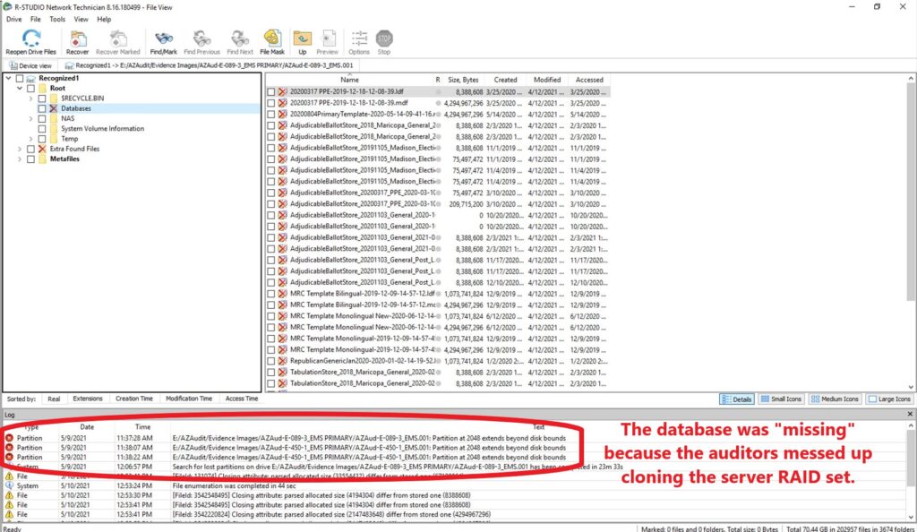 Hard drive clone woes from the Keystone Kops Arizona election audit team.