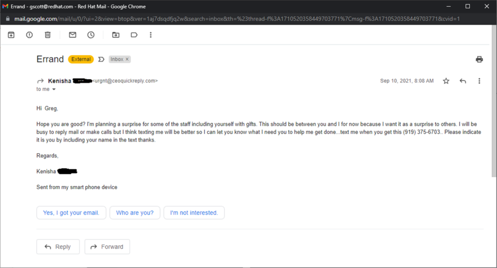 The best spear-phishing attack I've seen so far.