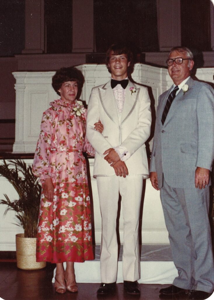 Wedding day, August 19, 1978. Mom on my right, my unofficial stepdad, Joe, on my left.