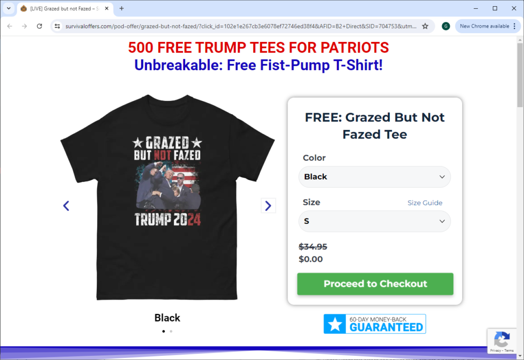 Grazed but not fazed website.
"More than a T-shirt, it's a bold statement. That we won't just give up when the going gets tough."
LOL - gotta love the hype.