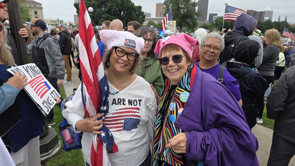 I met two women who shared the story about their pink pussy hats.