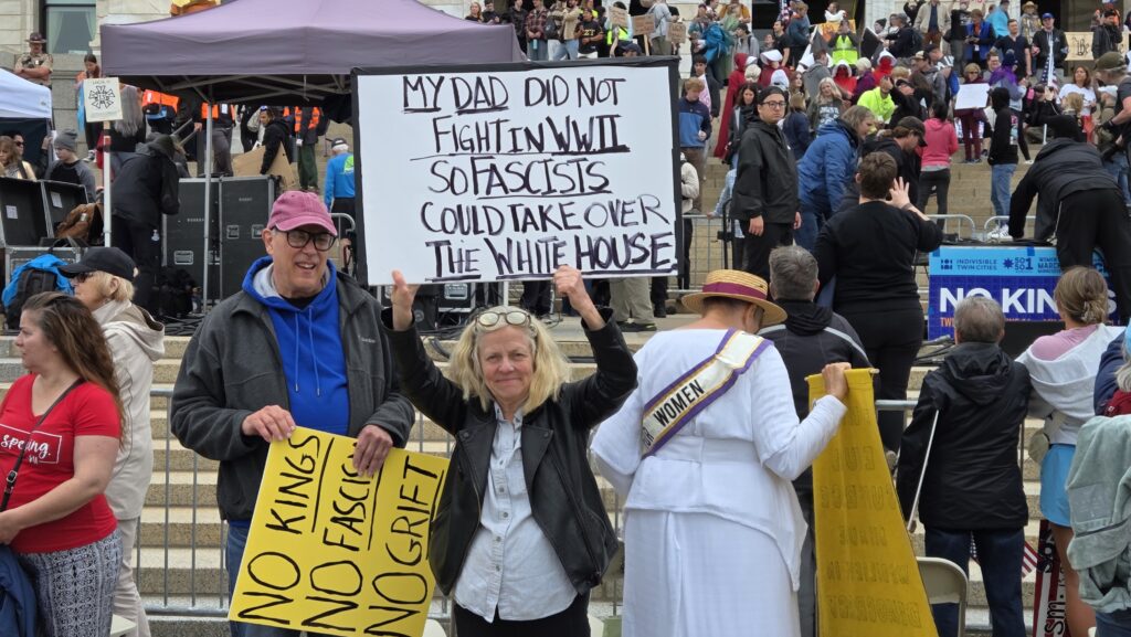 This sign at the No Kings rally also caught my eye.