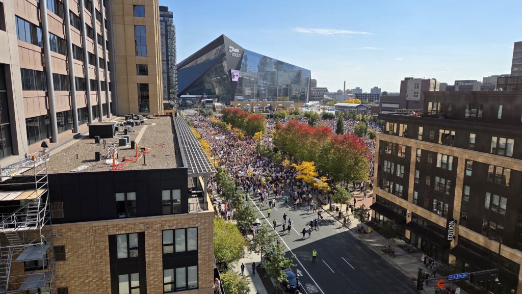 The Minneapolis No Kings rally was big.