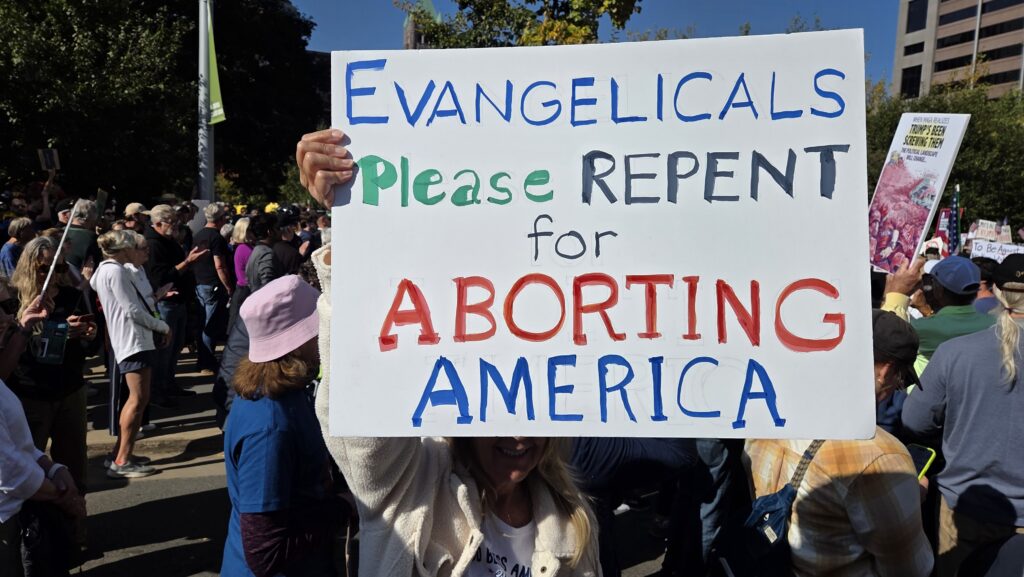 A sign at the Oct. 28, 2025 Minneapolis No Kings rally.