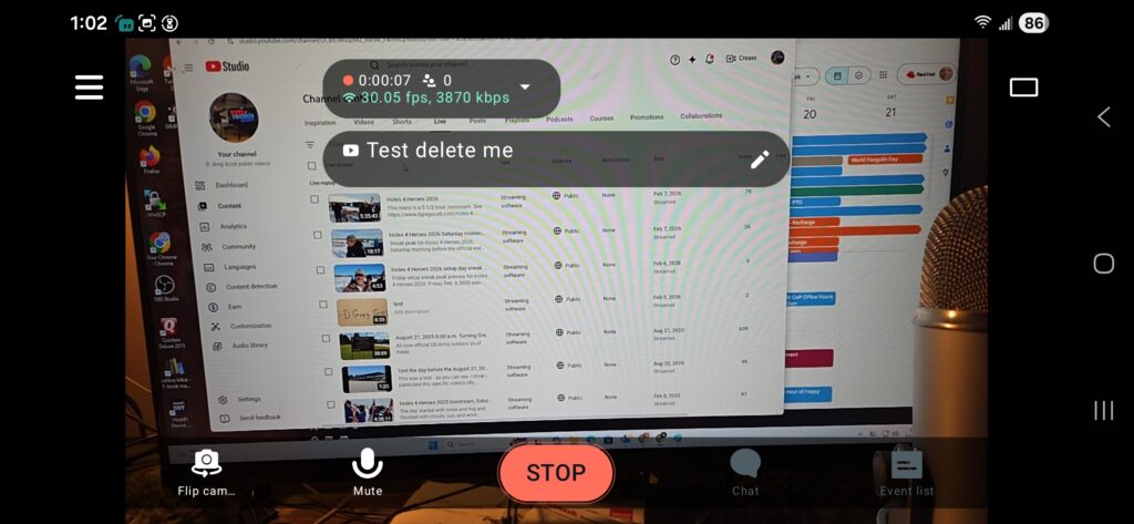 Using Streamlabs on your phone to run a portable livestream.