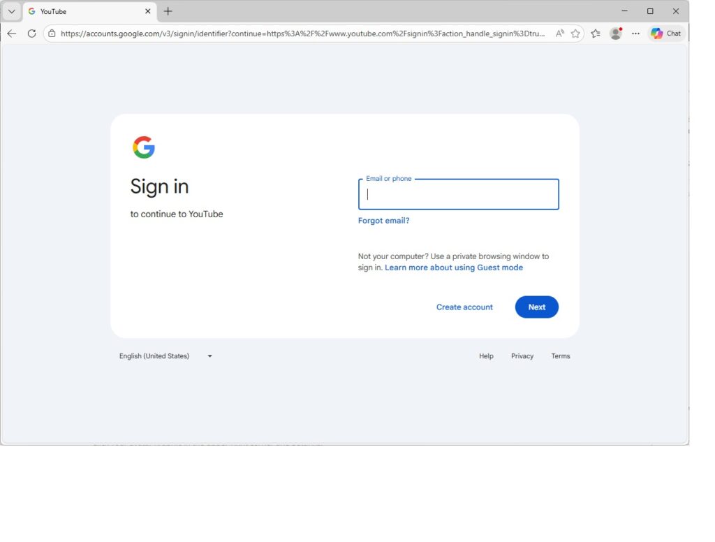 Setting up your Google/YouTube account